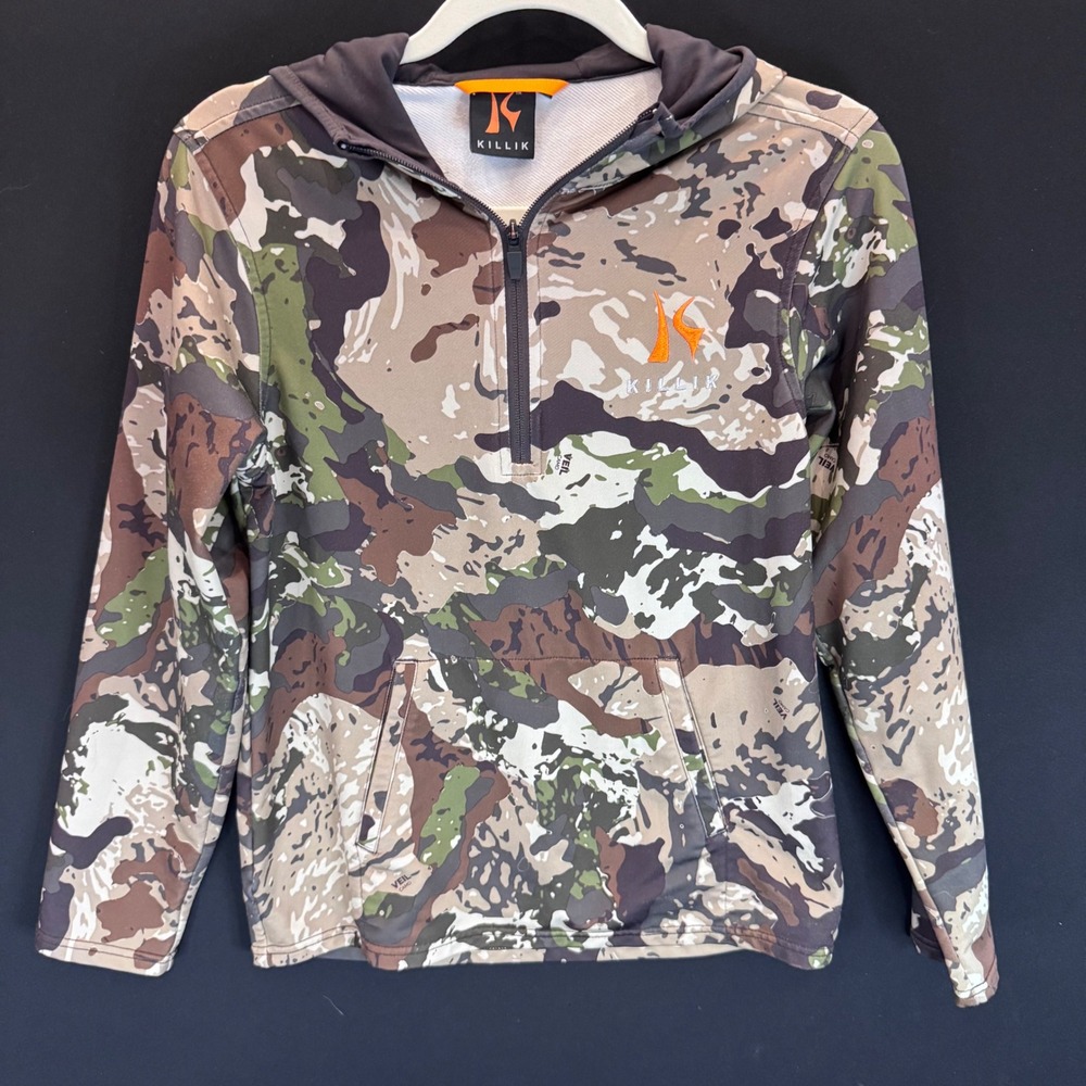 Killik Mens K-Series Veil Camo 1/4 Zip Hoodie Hunting Pullover Large